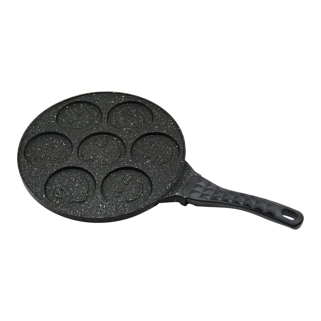 KRT-1039 (7 BÖLMELİ) (EMOJİLİ) DÖKÜM ( PANKEK ) TAVA ( 28CM ) ( KABARTMA PİRAMİT DESENLİ BAKALİT SAP=18.2CM ) ( POŞETLİ AMBALAJ )*25