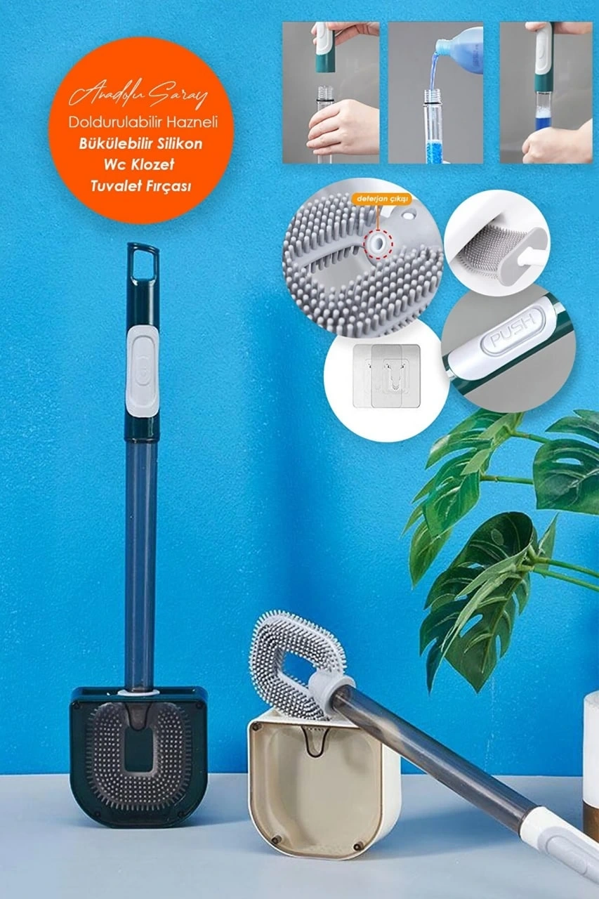 LIQUID TOILET BRUSH BAYSA-582 ( SIVI HAZNELİ ) NEW SİLİKON WC KLOZET FIRÇASI SET*80