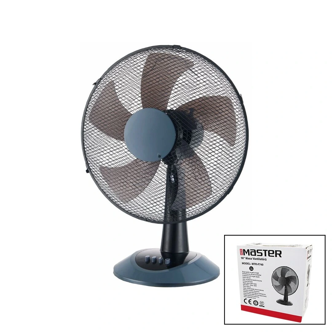 MASTER MTR-F740 ( 16 İNÇ ) MASA ÜSTÜ VANTİLATÖR ( 50W ) ( 5 KANAT & 3 KADEME & ÇAP: 40CM )*2X3