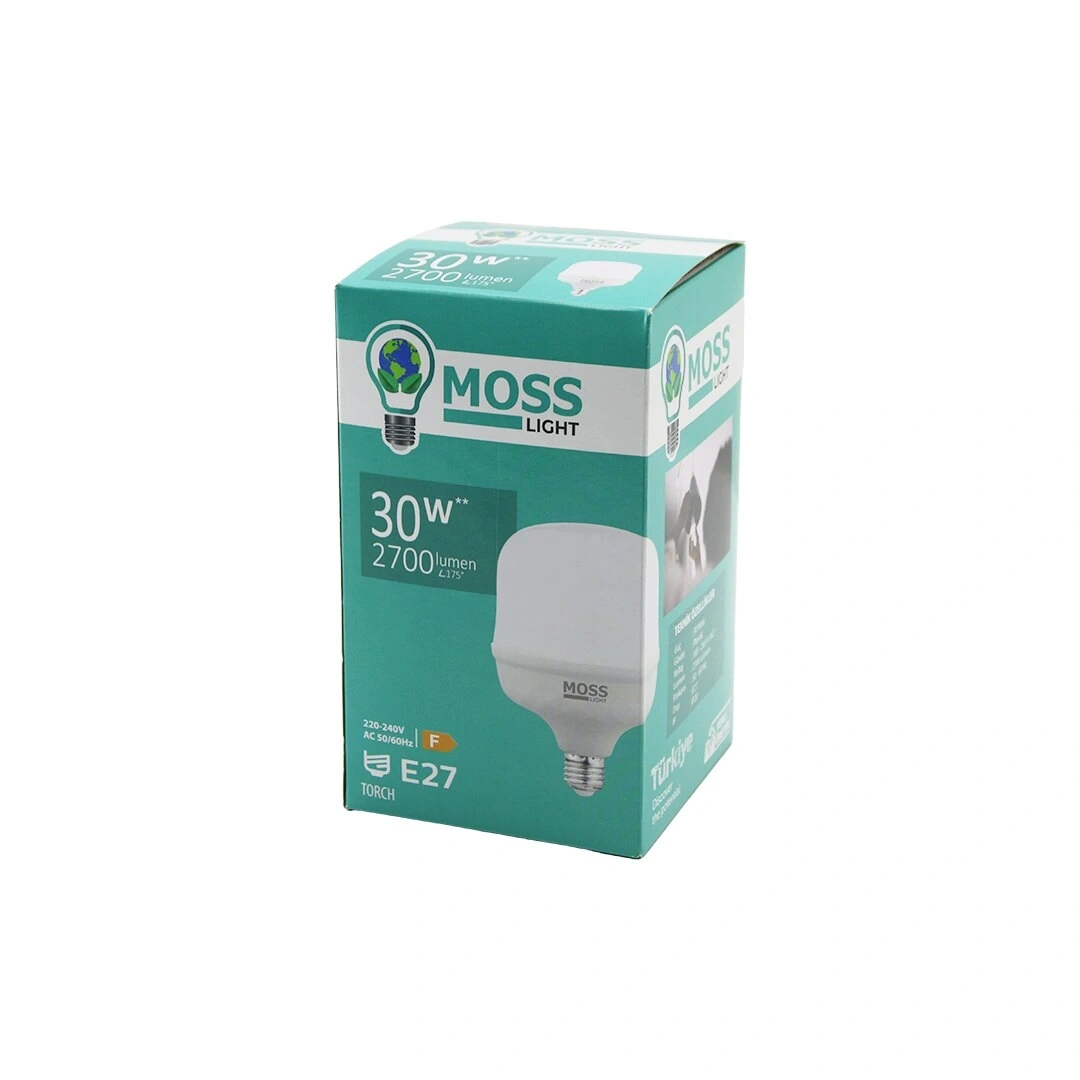 MOSS LIGHT MS-3097 ( 30W ) ( TORCH ) LED AMPUL PLASTİK (E27) (2700LUMEN L175°) (5000 SAAT ÖMÜR) (IP20) (185-265V (AC) )*45