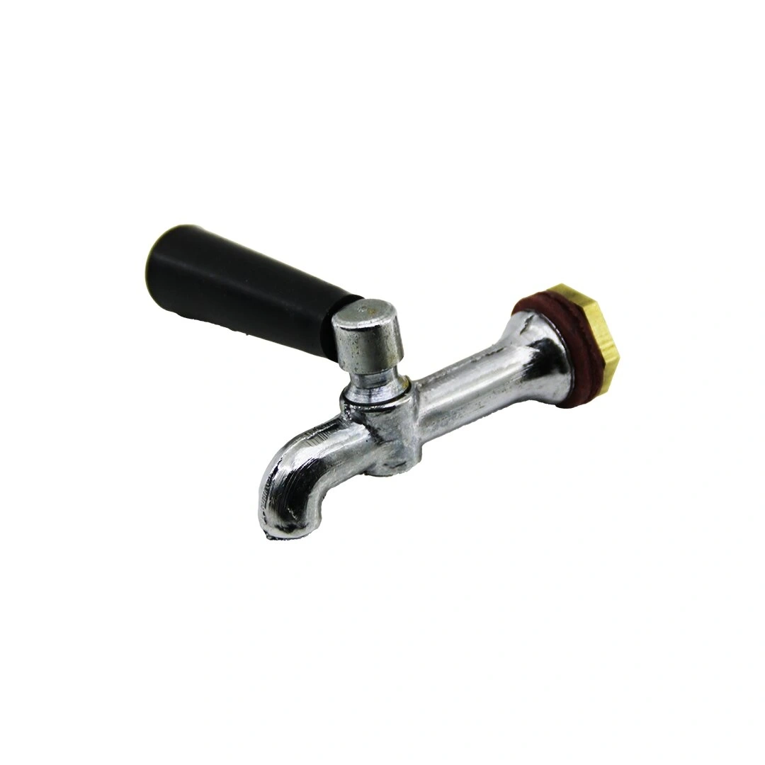 MS ( KÜÇÜK & ERKEK ) ( KROM GÖVDE & SİYAH PLASTİK KOL) PİKNİK SEMAVER MUSLUK*12X40