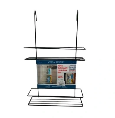 ORSA-973 ( 2 KATLI ) ( SİYAH ) DUŞ KABİN RAFI ( ASKILIKLI SEYYAR KULLANIM )*4=K