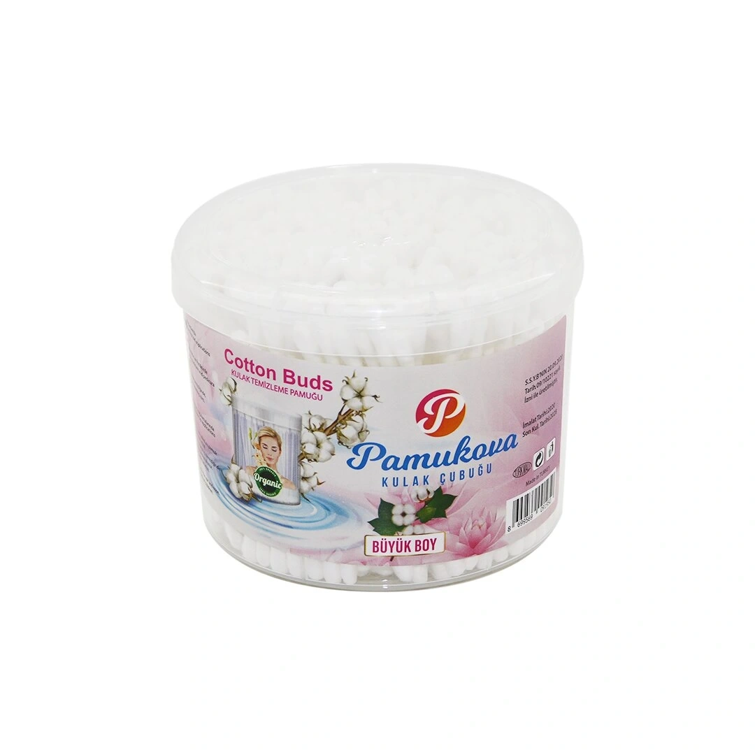 PAMUKOVA FAMİLY ( BÜYÜK BOY ) KULAK ÇÖPÜ PAMUK ( YUVARLAK KUTU )*6X24