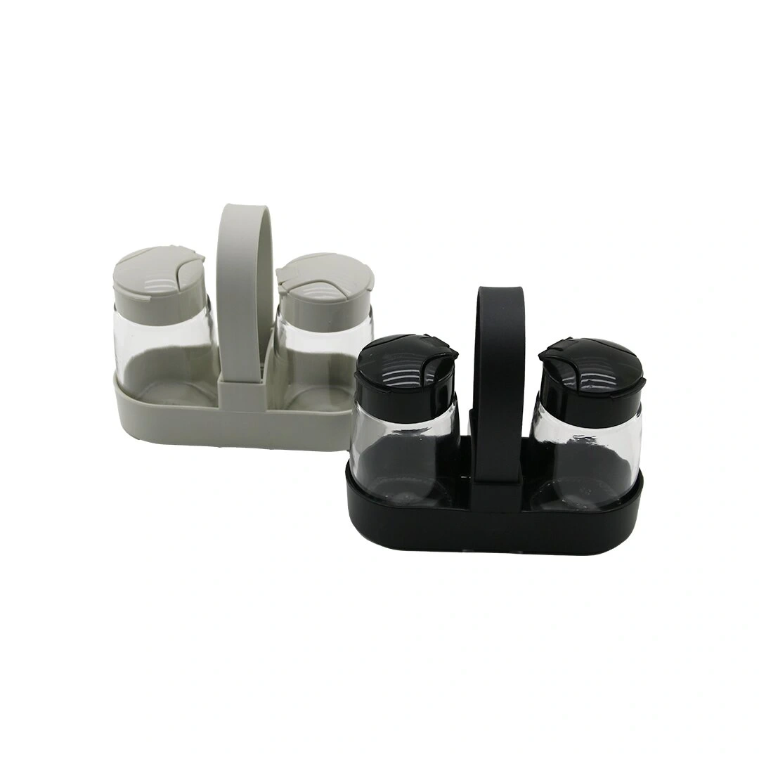 QLUX C-00381 DROP (STANDLI) (2 PCS) (CAM) TUZLUK & BAHARATLIK SET (PLS.KAPAK & KÜRDANLIKLI STAND) (TAŞIMA KULPLU)*15=K                             q5