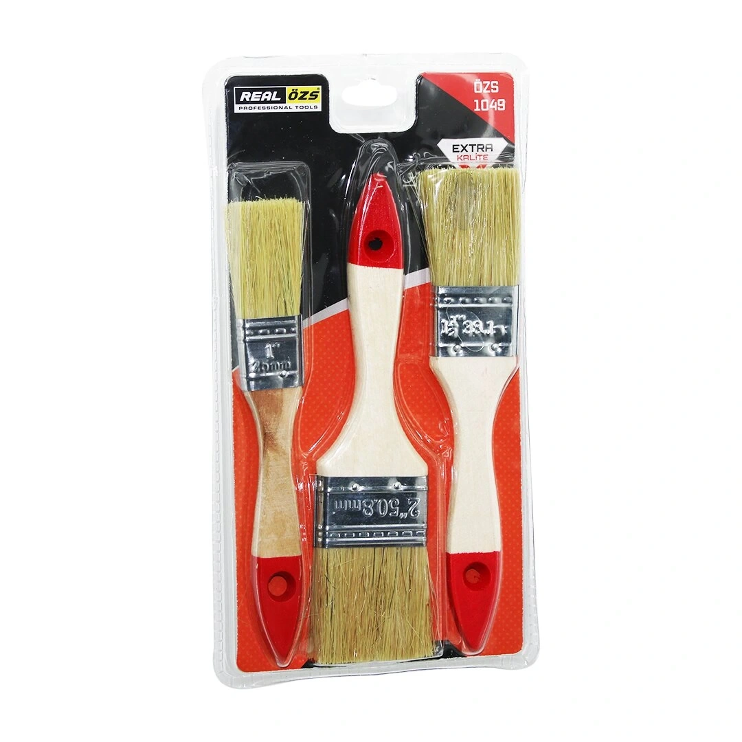 REAL ÖZS-8149 ( 3PCS ) BOYA KESTİRME FIRÇA SETİ ( AHŞAP SAPLI ) ( 1- 1.5 -2 ) ( 25- 38.1- 50.8MM )*240