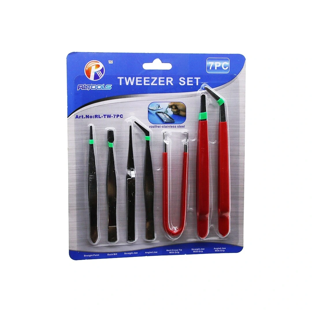 RL TOOLS TWEEZER SET RL-TW-7PC LRD-89-71A ( 7PCS ) PROFESYONEL ( TEKNİK ) CIMBIZ SETİ*120