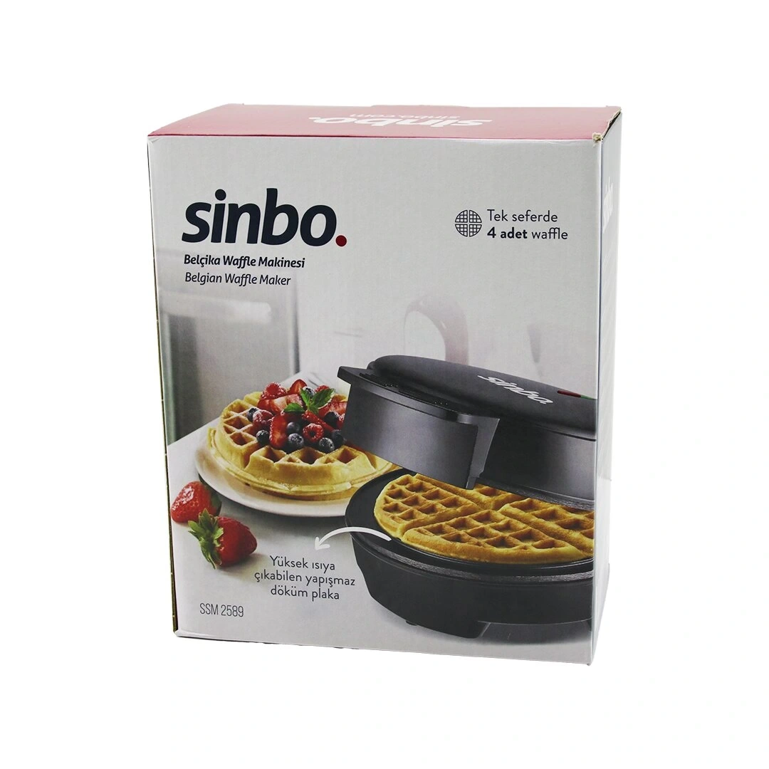 SİNBO SSM-2589 ( DÖKÜM ) BELÇİKA WAFFLE MAKİNESİ ( ELEKTRİKLİ ) ( 4 WAFFLE ) ( YAPIŞMAZ YÜZEY ) ( 1000W )*6