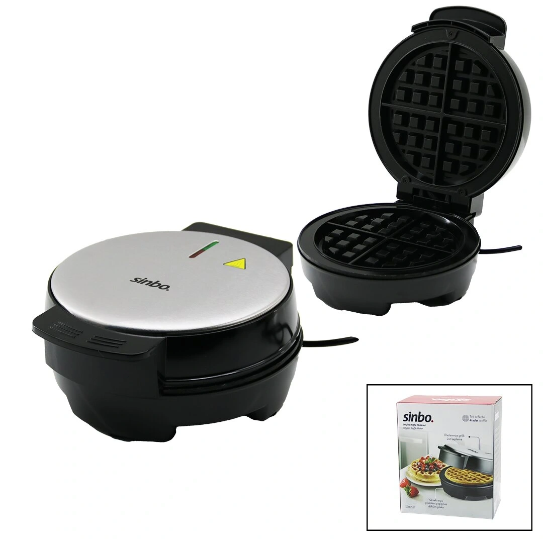 SİNBO SSM-2591 BELÇİKA WAFFLE MAKİNESİ ELEKTRİKLİ (4 WAFFLE & YAPIŞMAZ DÖKÜM PLAKA) (PASLANMAZ ÇELİK ÜST KAPLAMA)*6