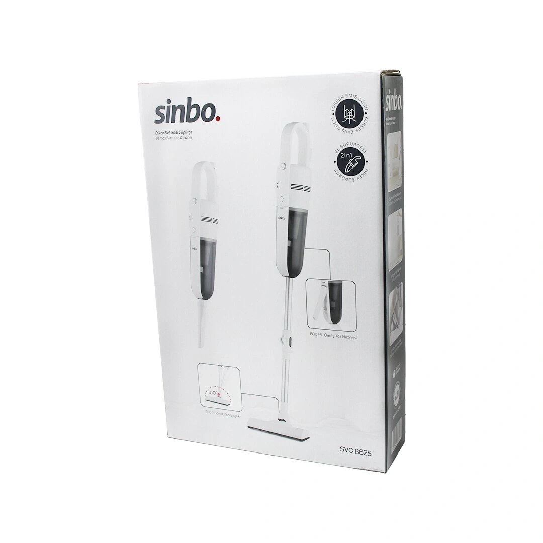 SİNBO SVC-8625 DİKEY ELEKTRİKLİ PRATİK SÜPÜRGE ( ERGOMİK KATLANABİLİR BORU & ESNEK HAREKET HAREKET ) ( 600W MOTOR & 3 HEPA FİLTRE )*1
