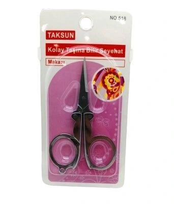 TAKSUN NO-518 KATLANIR KOLAY TAŞINABİLİR SEYAHAT BIYIK BERBER MAKASI*24X20