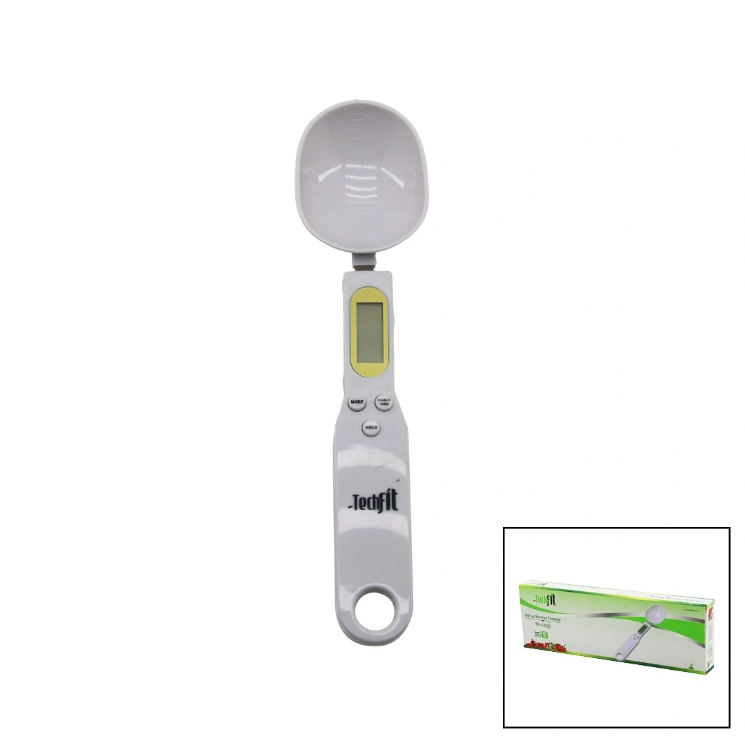 TECHFİT TF-1252 ( KAŞIKLI ) DİJİTAL HASSAS MUTFAK TERAZİSİ (300GR / 0.1GR) (LCD EKRAN) (DARA FONKSİYONU) (PİLLİ=1-CR2032)*24