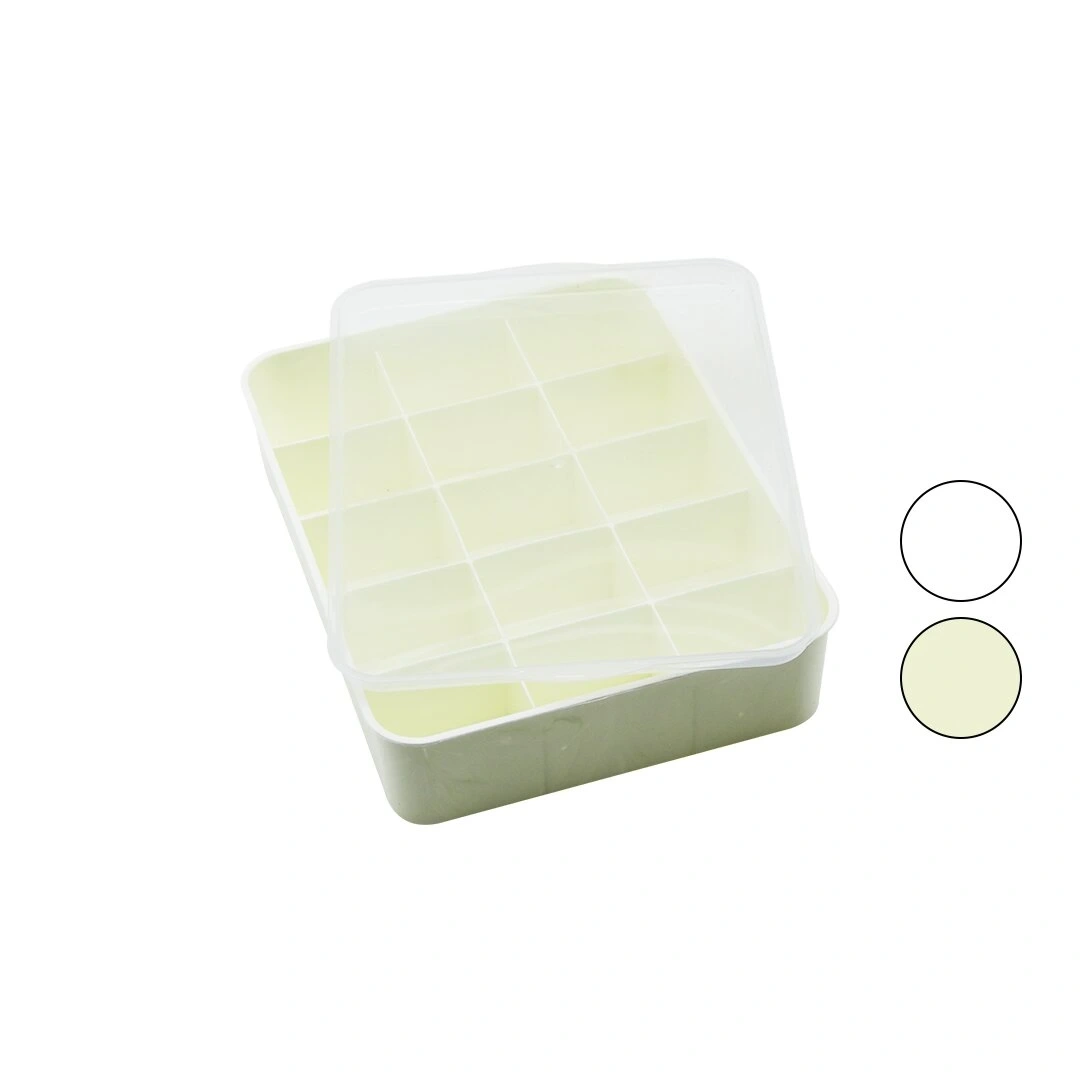 TİMEX TİM-190 ( 15 BÖLMELİ ) ORGANİZER ( PLASTİK=BEYAZ-KREM ) ( ŞEFFAF KAPAKLI ) ( 23 X 30 X 7CM ) ( ÇOK AMAÇLI KULLANIM )*24=K