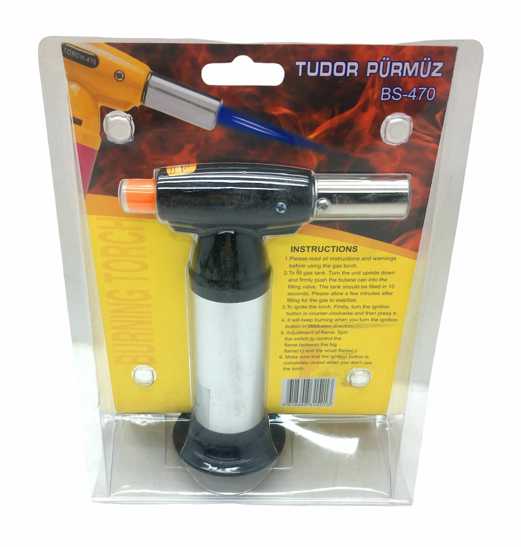 TUDOR BS-470 PÜRMÜZ TORCH NARGİLE ÇAKMAK*100