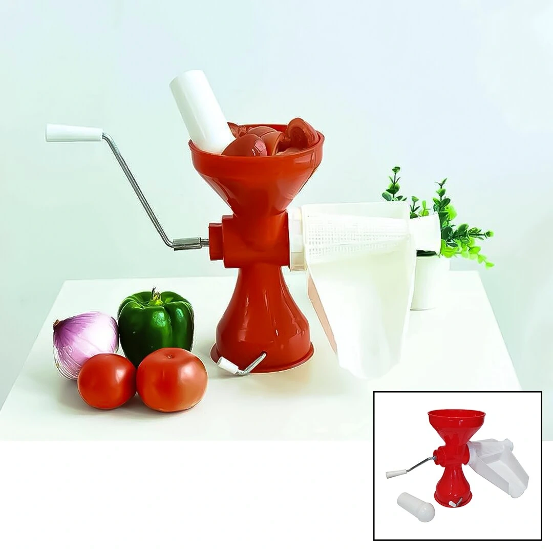 TUĞRA ÇELİK (PLASTİK) ( SÜZGEÇLİ & HAZNELİ ) SALÇA MAKİNESİ  (METAL KOLLU) (EV YAPIMI) (FİRESİZ) (PRATİK KULLANIM)(BRKT-312007)*12