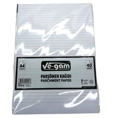 VE-GAM A4 ( 40PCS ) ( ÇİZGİLİ ) PARŞÖMEN KAĞIDI*100