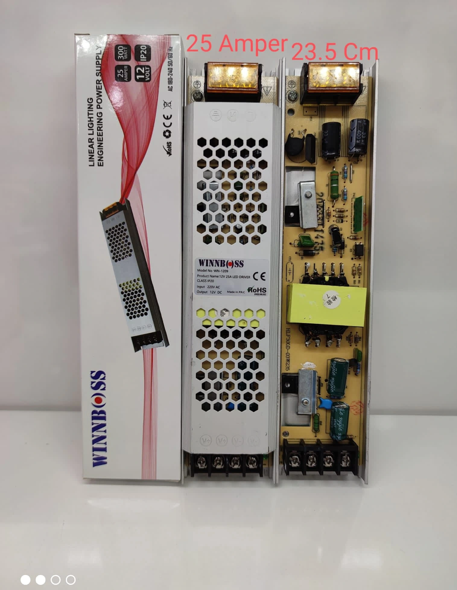 WINNBOSS WN-1209 ( 12V-25A-300W-IP20 ) ULTRA SLİM TRAFO*100