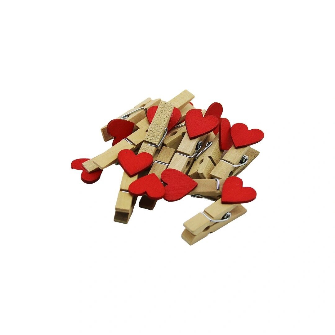 WOODEN CRAFTS YAKUT-12822 ( MİNİ ) ( KALPLİ AHŞAP ) FOTOĞRAF & SÜS & SUNUM MANDALI ( 12PCS )*12X50