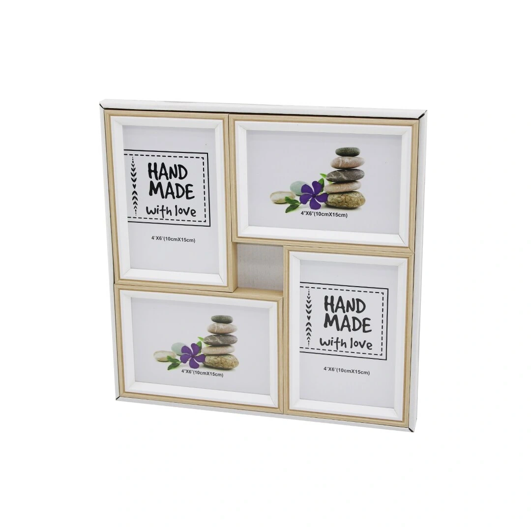 YAKUT-11336 ( 4LÜ & BİRLEŞİK ) (ÇİFT RENK MİX ÇERÇEVE) (AİLE FOTOLUK) AHŞAP ÇERÇEVE (10X15CM=4X6) (29X29CM)*18=K