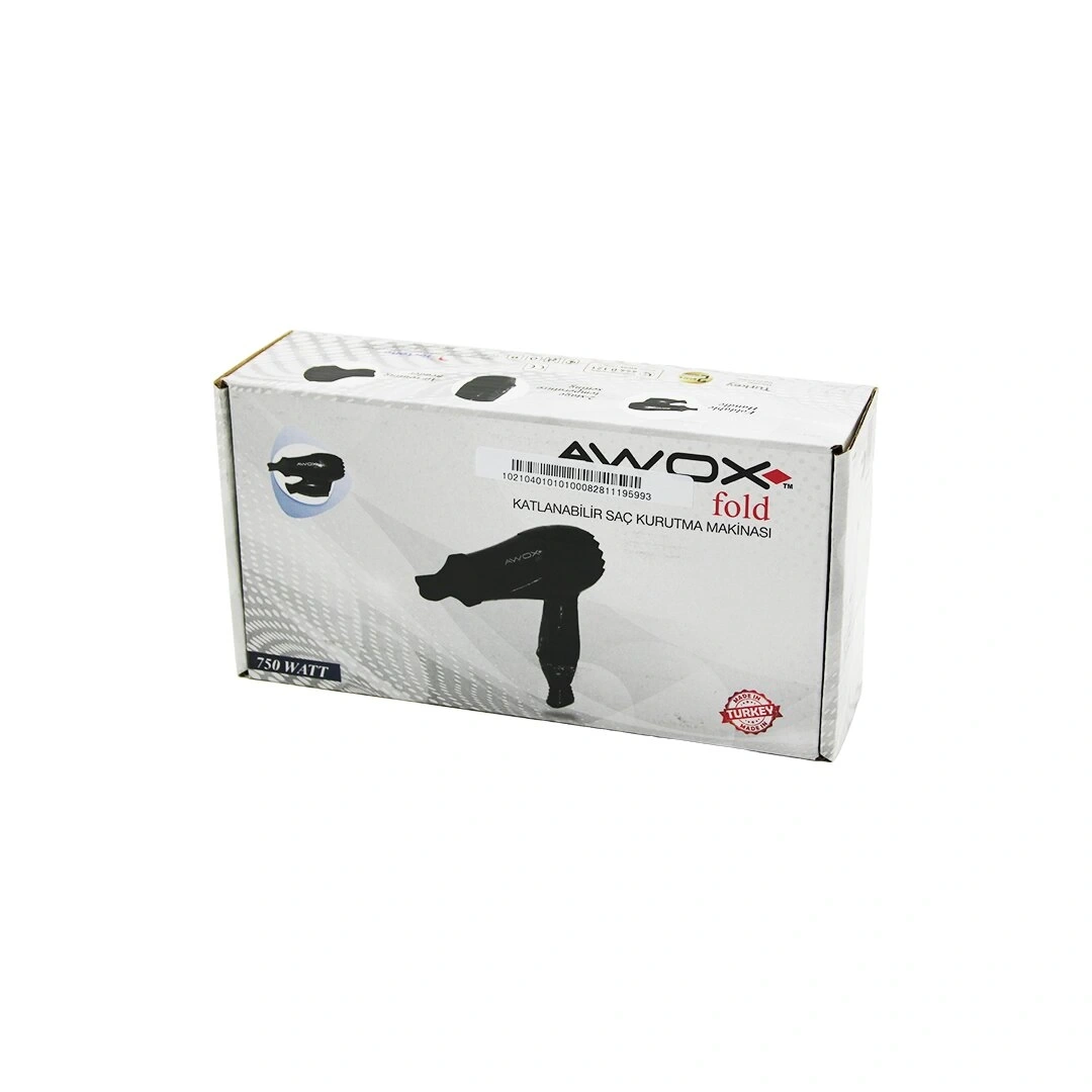 YENİİİ AWOX FOLD ( SİYAH ) ( SEYAHAT TİPİ ) KATLANABİLİR SAÇ KURUTMA & FÖN MAKİNESİ ( + DAR ŞEKİLLENDİRİCİ BAŞLIK ) ( 750W )*30