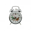 ALARM MECHANİCAL CLOCK CLKN-1783 (TAVUK YEM YEMELİ) (MEKANİK KURMALI) MASA ÇALAR SAAT (SİLVER & GÜMÜŞ)*36