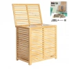 İBİCO İ21-085 LAUNDRY BASKET ( 2 BÖLMELİ )(AHŞAP BAMBU) KİRLİ ÇAMAŞIR SEPET (KUMAŞ ÇANTALI) (SEPET=50X38X55CM)*6