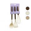 İBİCO İ22-012 ( 3PCS ) RENKLİ SİLİKON MUTFAK SETİ ( AHŞAP & AKASYA SAPLI ) ( ÇIRPICI-KEPÇE-SPATULA)*12X6