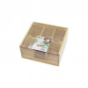 İBİCO İ22-261 AHŞAP BAMBU ( 6 BÖLMELİ )  POŞET ÇAY KUTUSU ( MİKA PLASTİK KAPAK ) ( 21X20X10CM )*24