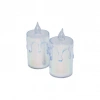 SMOKELESS CANDLES ENF-514 (BÜYÜK BOY= ÇAP:3.5CM & Y: 5.8CM) (DAMLALI AKAN MUM MODELİ) (PİLLİ) LED MUM (MİKA KRİSTAL PLASTİK)*24X20