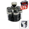 SPICE JAR TLG-041 YAKUT-10755 ( 6PCS ) ( YUVARLAK ) CAM & KROM KAPLI KAPAK TUZLUK & BAHARATLIK ( DÖNER STANDLI )*24                            qq2