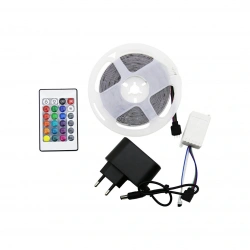 ALASKA COMPANY LED STRIP SDR-1008 ( 5MT ) ( KUMANDALI & ADAPTÖRLÜ ) RGB RENKLİ ŞERİT LED*100