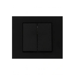 ATOM ( SİYAH ) KOMİTATÖRLÜ 2Lİ ANAHTAR PRİZ*12X10