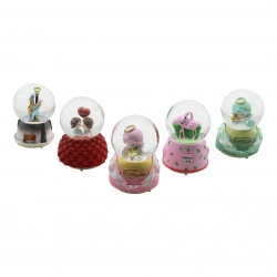 BAYSA-1564 (ORTA BOY) (PİLLİ) (IŞIKLI & MÜZİKLİ) KAR KÜRESİ (SEVGİLİLER-MELEK KIZ) (CAM FANUS) (SERAMİK TABAN) (Ç:8.5-Y:13CM)*36