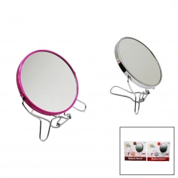 BELLA HOUSE K-4542 K-0940 ( 7 ) ( YUVARLAK ) METAL ÇERÇEVE & AYAKLI ( ÇİFT YÖNLÜ & BÜYÜTEÇLİ ) MAKYAJ AYNASI*12X6