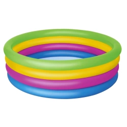BESTWAY-51117 ( DÖRT HALKA ) ( 522 LT ) YUVARLAK ÇOCUK RENKLİ ŞİŞME HAVUZ ( 1.57X46CM ) ( 3+YAŞ)*6=K