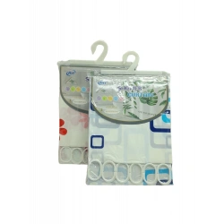 BİH SHOWER CURTAIN-616-617 T0812-06 ( ÇİF KANAT ) PVC BANYO PERDESİ ( 2 PCS X 90X180CM & 12 HALKALI )*144