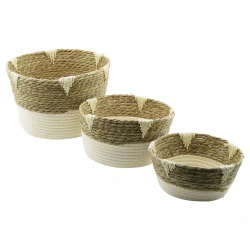 DMR-8555 ( 3 BOY ) (2IN1=İP ÖRGÜLÜ & HASIR) SEPET & ORGANİZER (Ç-T:17-21-23CM--A:22-27-32CM & Y:10.5-14-21CM)*10