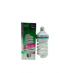 ECONOMIC MIRA NOOR ( 70W ) ( E27 ) ( KIVRIK ) EKONOMİK TASARRUFLU AMPUL (6500K & 0.26A & 8000h)*40