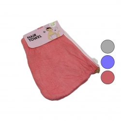 HAIR TOWEL BAYSA-1648 LÜKS ( UZUN SAÇ ÖRÜLEBİLİR MODEL ) RENKLİ HAVLU ( SAÇ BONESİ ) ( AYICIK DÜĞMELİ )*10X50