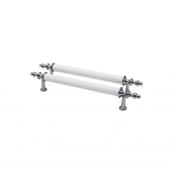 İBİCO-918 ( ORTA & 13CM ) ( KROM & BEYAZ ) BORU KULP*10X5