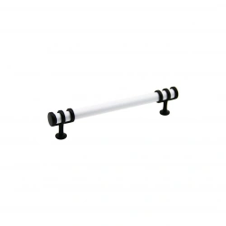 İBİCO-942 ( 12.8CM ) ( YÜZÜK SİYAH & KULP BEYAZ ) BORU ÇEKMECE KULP*10X5