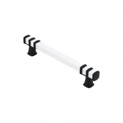 İBİCO-963 ( 12.8CM ) ( YÜZÜK SİYAH & KULP BEYAZ ) ( KARE ) ÇEKMECE KULP*10X5