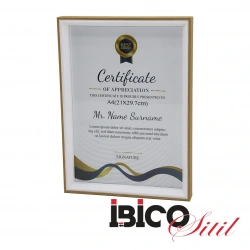 İBİCO İ12-034 ( A4 & 21X29.7CM ) ( KALIN & LÜX BAMBU & ÇİFT RENK ÇERÇEVE ) AHŞAP RESİM ÇERÇEVESİ*36=K