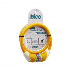 İBİCO İ18-055 ( ŞİFRELİ ) ( KALIN ) ( SARI ) BİSİKLET KİLİT ( 12MMX80CM )*120