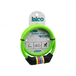 İBİCO İ18-058 ( ŞİFRELİ ) ( YEŞİL ) BİSİKLET KİLİT ( 9MMX65CM )*200