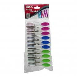 İBİCO İ21-037 ( 10PCS ) ( RENKLİ SİLİKON AĞIZ & BAS-AÇ ) ( BEYAZ PLASTİK ) MANDAL*12X12