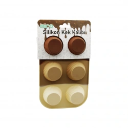 İBİCO İ22-002 (DONUT ŞEKİL) (6LI = MİX MODEL) ( MİNİ ) (SİLİKON) MUFFİN KEK KALIP ( ASKILIKLI )*10X12