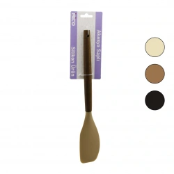 İBİCO İ22-020 ( RENKLİ SİLİKON ) ( AHŞAP AKASYA SAPLI ) YAN SPATULA ( 30CM )*6X24