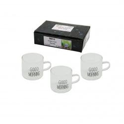 İBİCO İ22-139 ( KULPLU ) ( GOOD MORNING & KALIN ÇİZGİLİ CAM ) KAHVE YANI BARDAK ( 90ML )*48=K