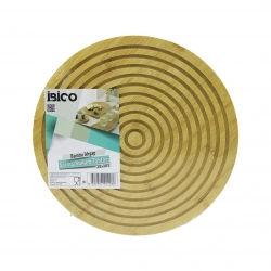 İBİCO İ22-258 (YUVARLAK) (ÇİFT TARAFLI=DÜZ & DALGALI OYUK KANALLI) AHŞAP BAMBU SUNUM TEPSİ (28CM)*24