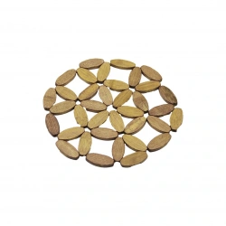 İBİCO İ22-267 ( YUVARLAK & ÇİÇEK ) BONCUK & AHŞAP NİHALE*12X30